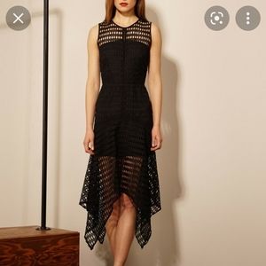 Adelyn Rae black lace handkerchief hem dress size L No tag as original picture